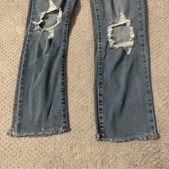 Levi’s Straight Leg Distressed Jeans | Levis 724 High Rise Straight Crop Size 27 - Picture 4 of 9